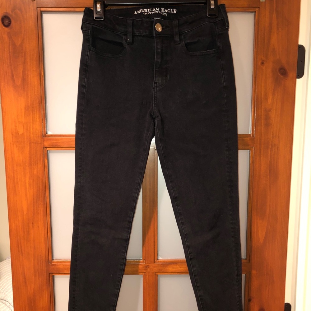 American Eagle Black Hi Rise Super Stretch Jegging